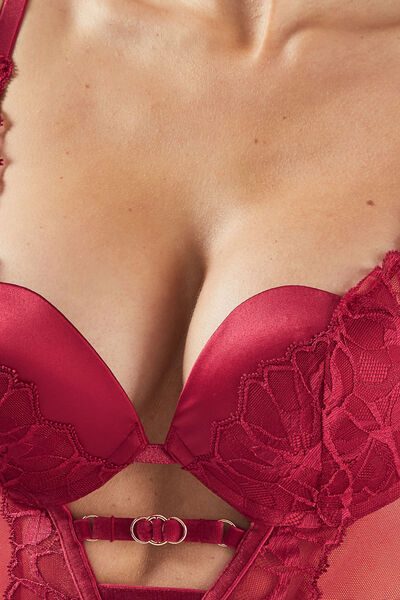 APOLLON BODY AMPLIFORME DENTELLE BORDEAUX