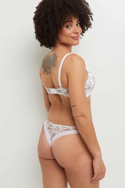 TANGA IMPRIME MULTICO BLANC