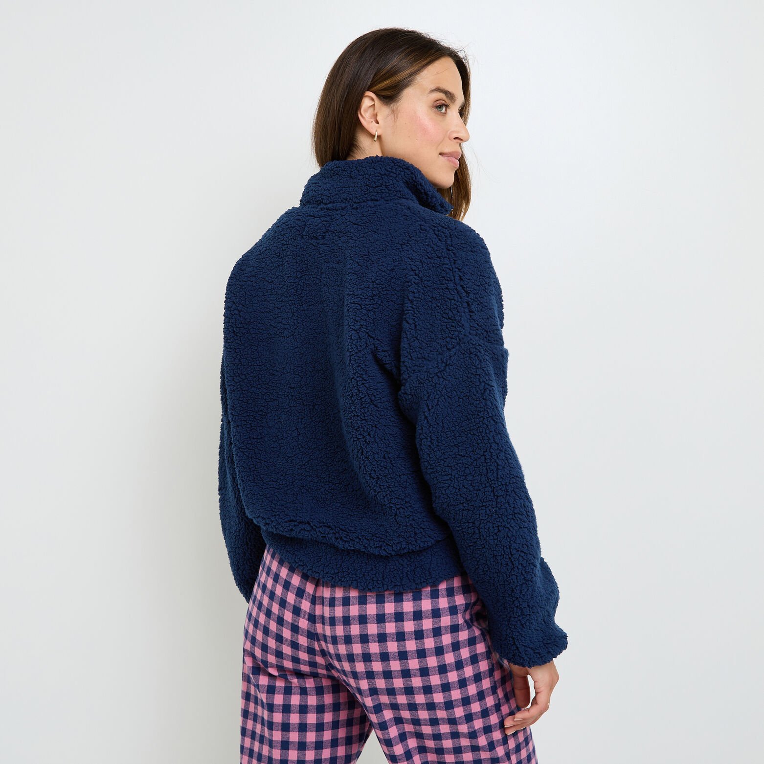 FLORAL VESTE FOURRURE BLEU