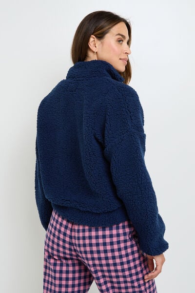 VESTE FOURRURE BLEU