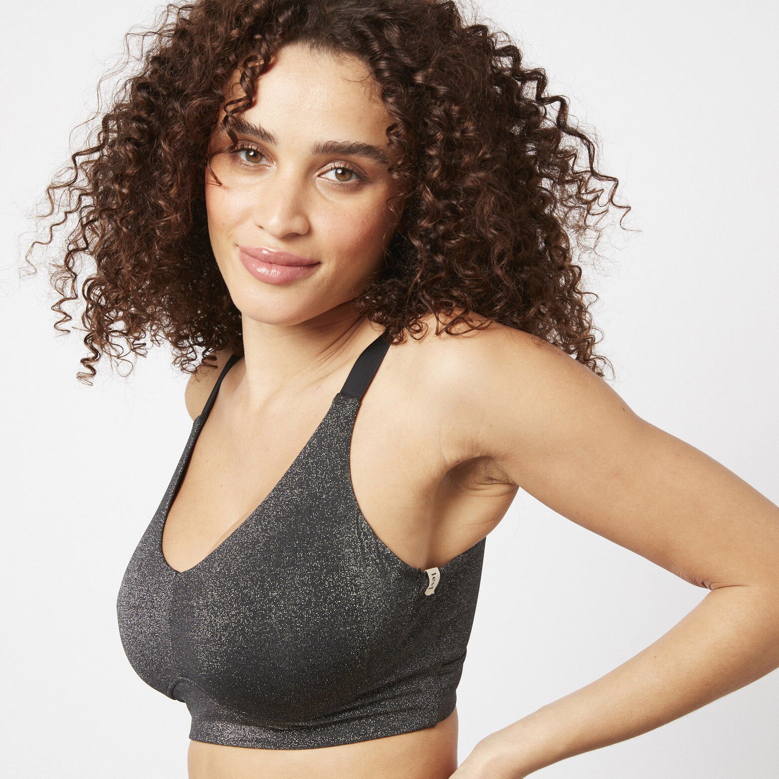 GLOW BRASSIERE MAILLE PAILLETEE NOIRE NOIR