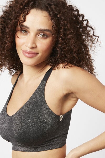 BRASSIERE MAILLE PAILLETEE NOIRE NOIR