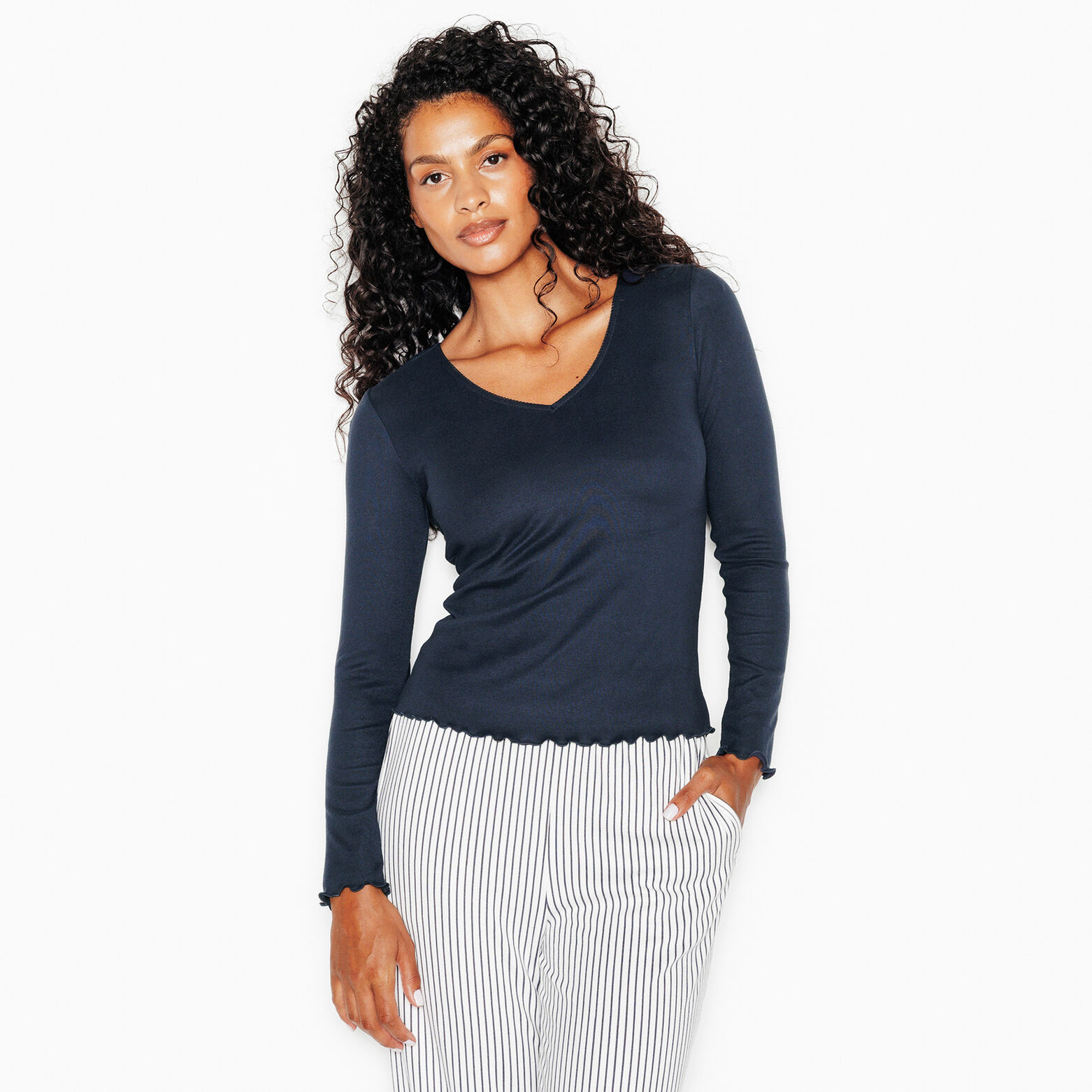 JOLISA TEE-SHIRT MANCHES LONGUES BLEU