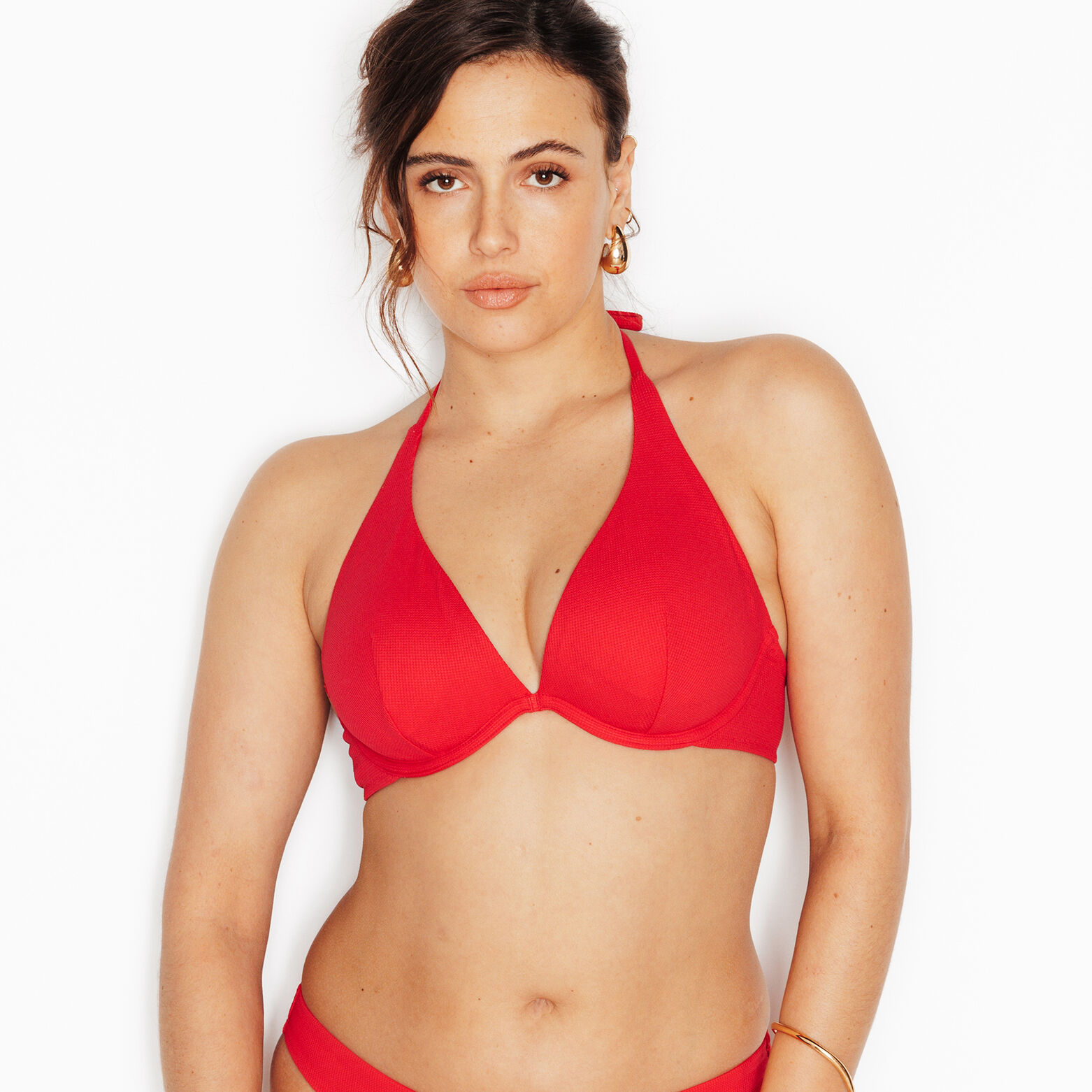 MALOU MAILLOT DE BAIN PLUNGE ROUGE