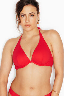 MALOU MAILLOT DE BAIN PLUNGE ROUGE