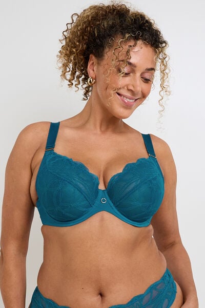 SOUTIEN-GORGE EMBOITANT GRANDE TAILLE DENT TURQUOISE