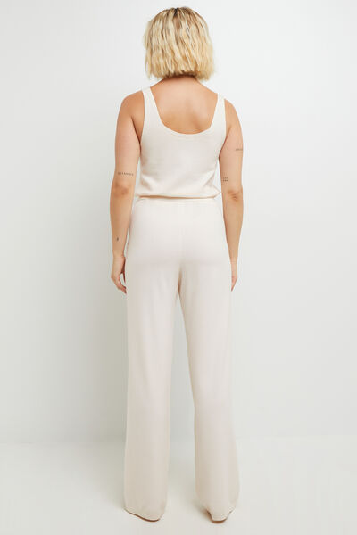 CAFE PANTALON LARGE VISCOSE ECRU