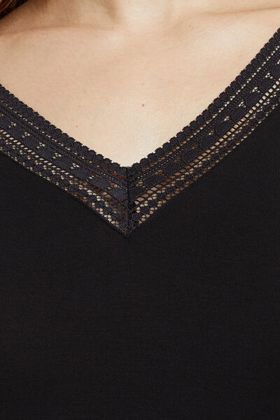 CAMILLE T-SHIRT MANCHES COURTES VISCOSE NOIR