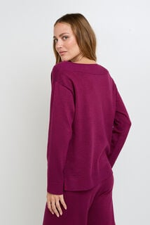 FANTASTIQUE PULL AVEC LUREX BORDEAUX