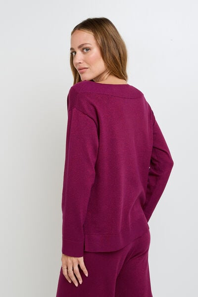 PULL AVEC LUREX BORDEAUX