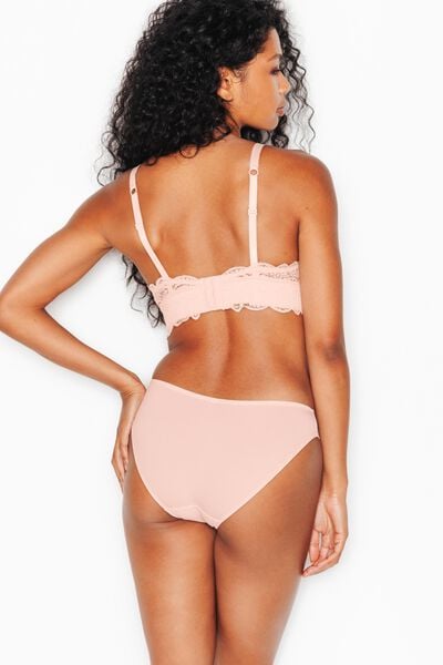 CULOTTE MICROFIBRE ET DENTELLE POUDRE