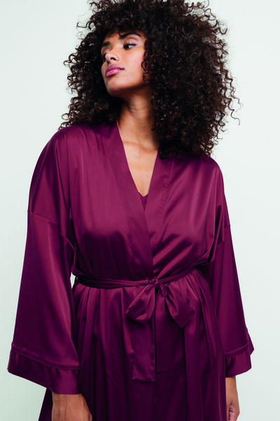CHIMENE KIMONO SATIN  ROUGE