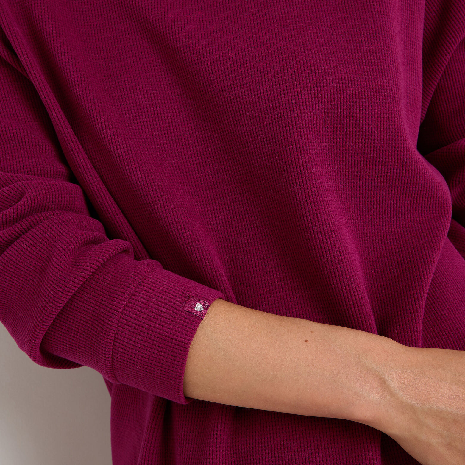 FAIENCE TEE-SHIRT MANCHES LONGUES BORDEAUX