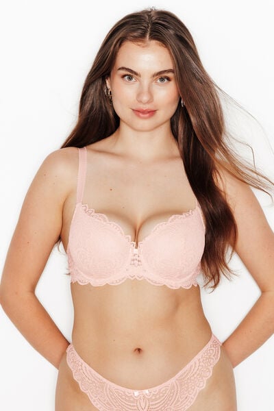 DENTELLE SOUTIEN-GORGE AMPLI DENTELLE POUDRE