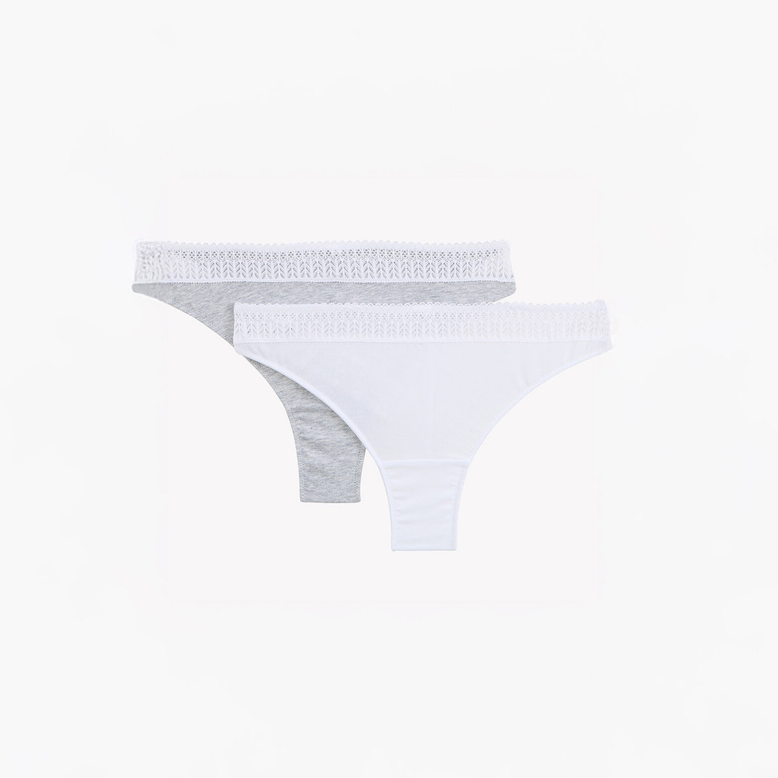 INFINITY LOT DE 2 TANGAS COTON MULTICO BLANC