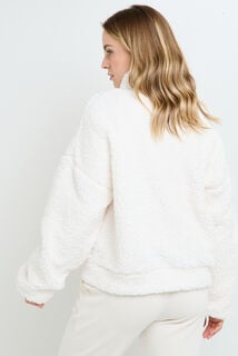 FLORAL VESTE FOURRURE ECRU