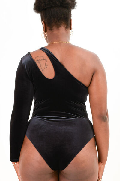 FLORIDE BODY VELOURS ONE SHOULDER NOIR