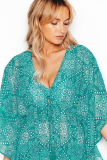 PALMYRE TUNIQUE DE PLAGE MULTICO VERT