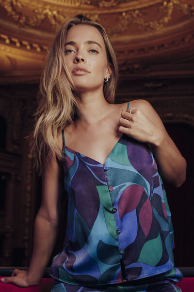 TOP SATIN MULTICO VIOLET