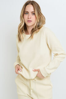 FAIENCE TEE-SHIRT MANCHES LONGUES ECRU