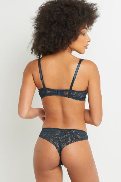 TANGA DENTELLE PETROLE