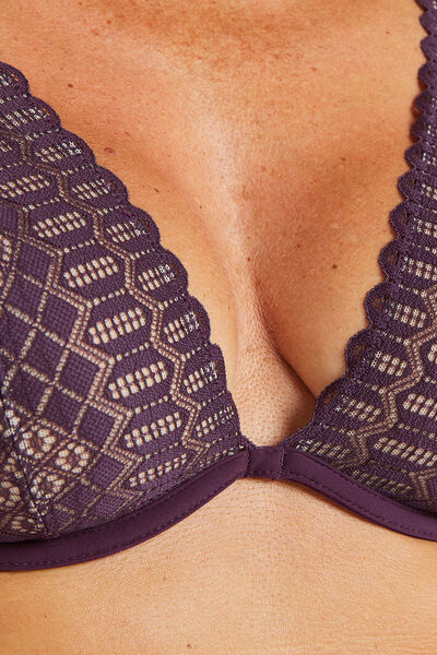 SOUTIEN-GORGE FOULARD DENTELLE VIOLET