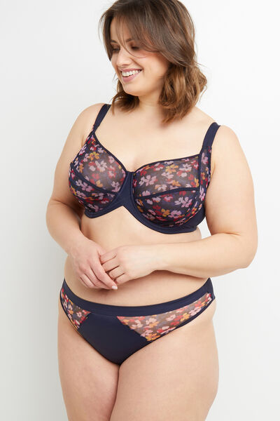 BLANCHE TANGA TULLE MULTICO BLEU