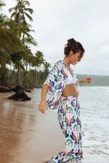 GIRLY PANTALON 7/8 MULTICO BLANC