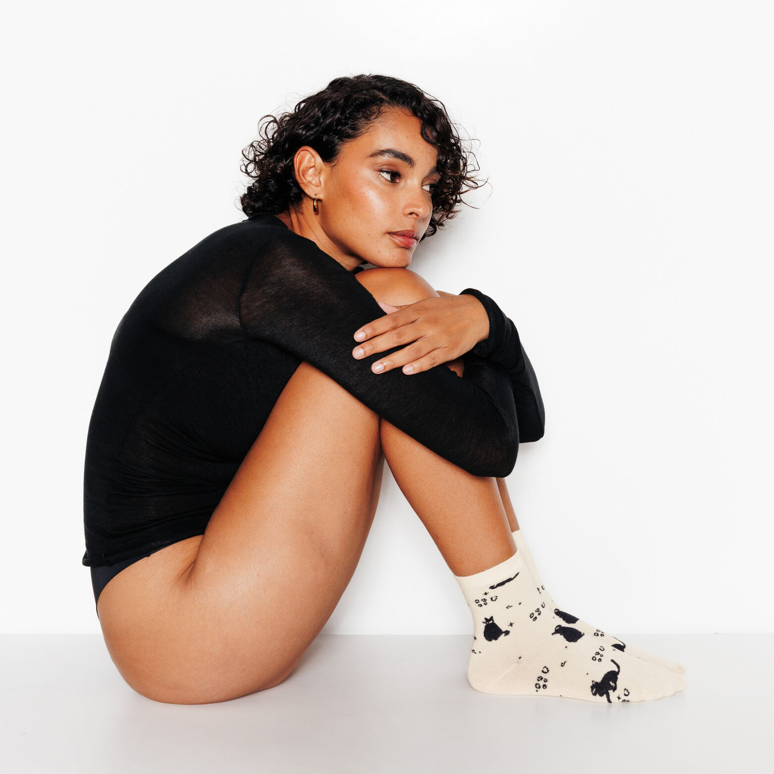 CRUMBLE CHAUSSETTES CHATS MULTICO BLANC