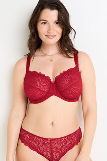 DENTELLE SOUTIEN-GORGE EMBOITANT DENTELLE ROUGE