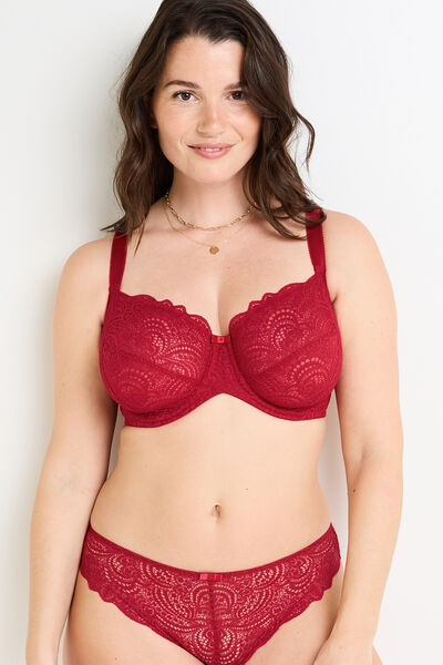 SOUTIEN-GORGE EMBOITANT DENTELLE ROUGE