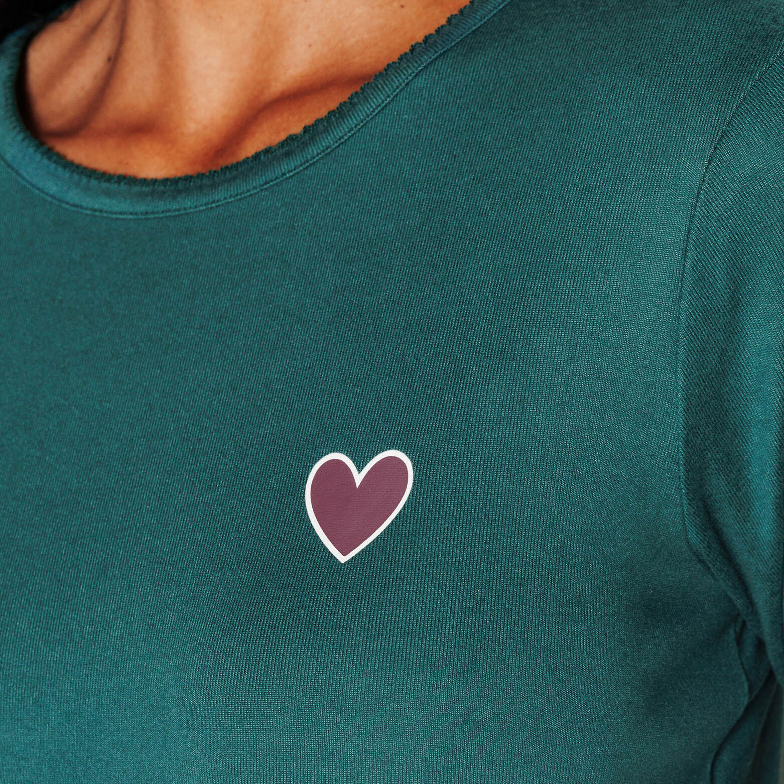 JOLISA TEE-SHIRT MANCHES LONGUES VERT FONCE