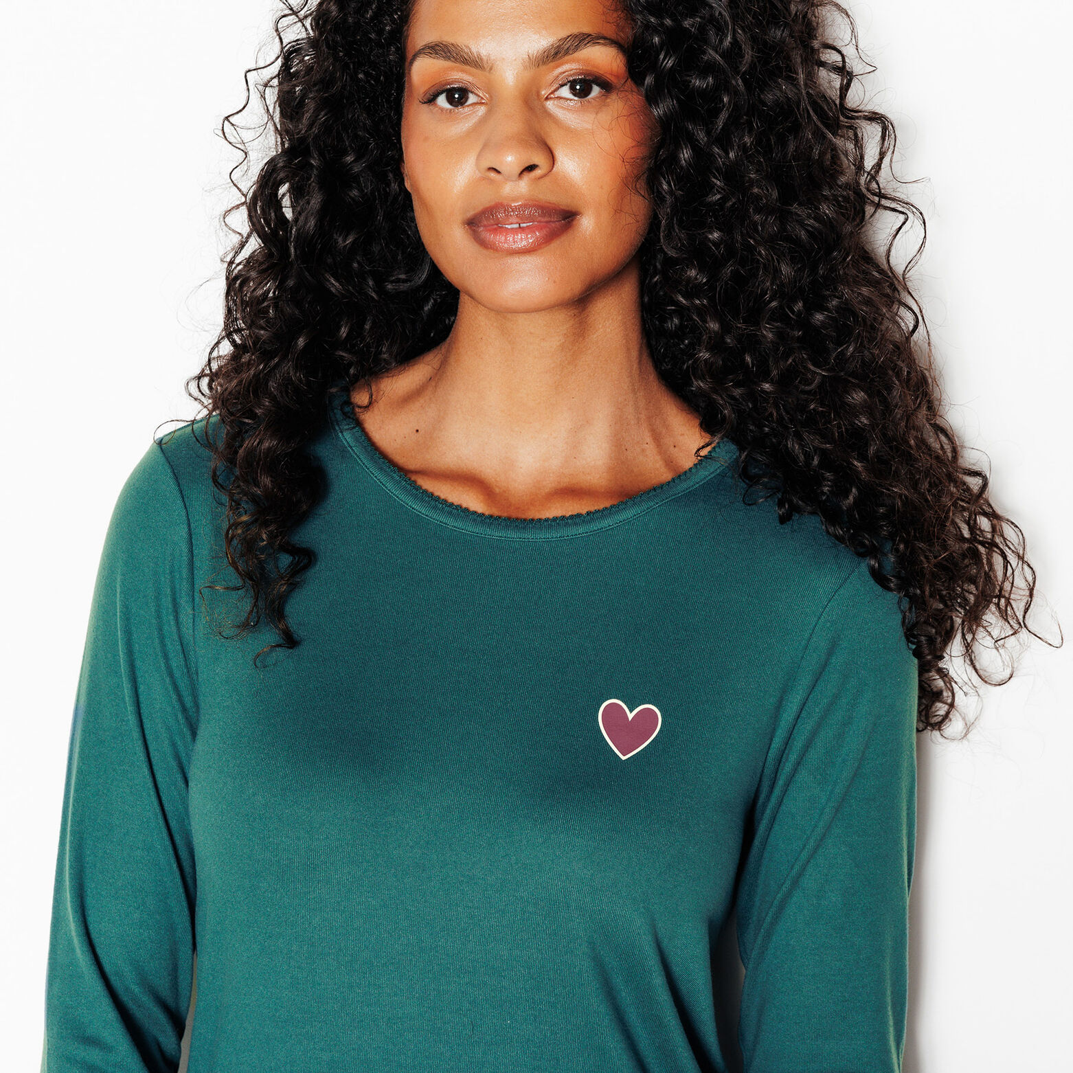 JOLISA TEE-SHIRT MANCHES LONGUES VERT FONCE