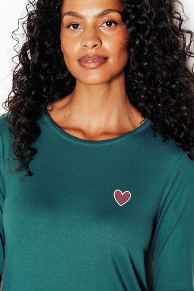 JOLISA TEE-SHIRT MANCHES LONGUES VERT FONCE