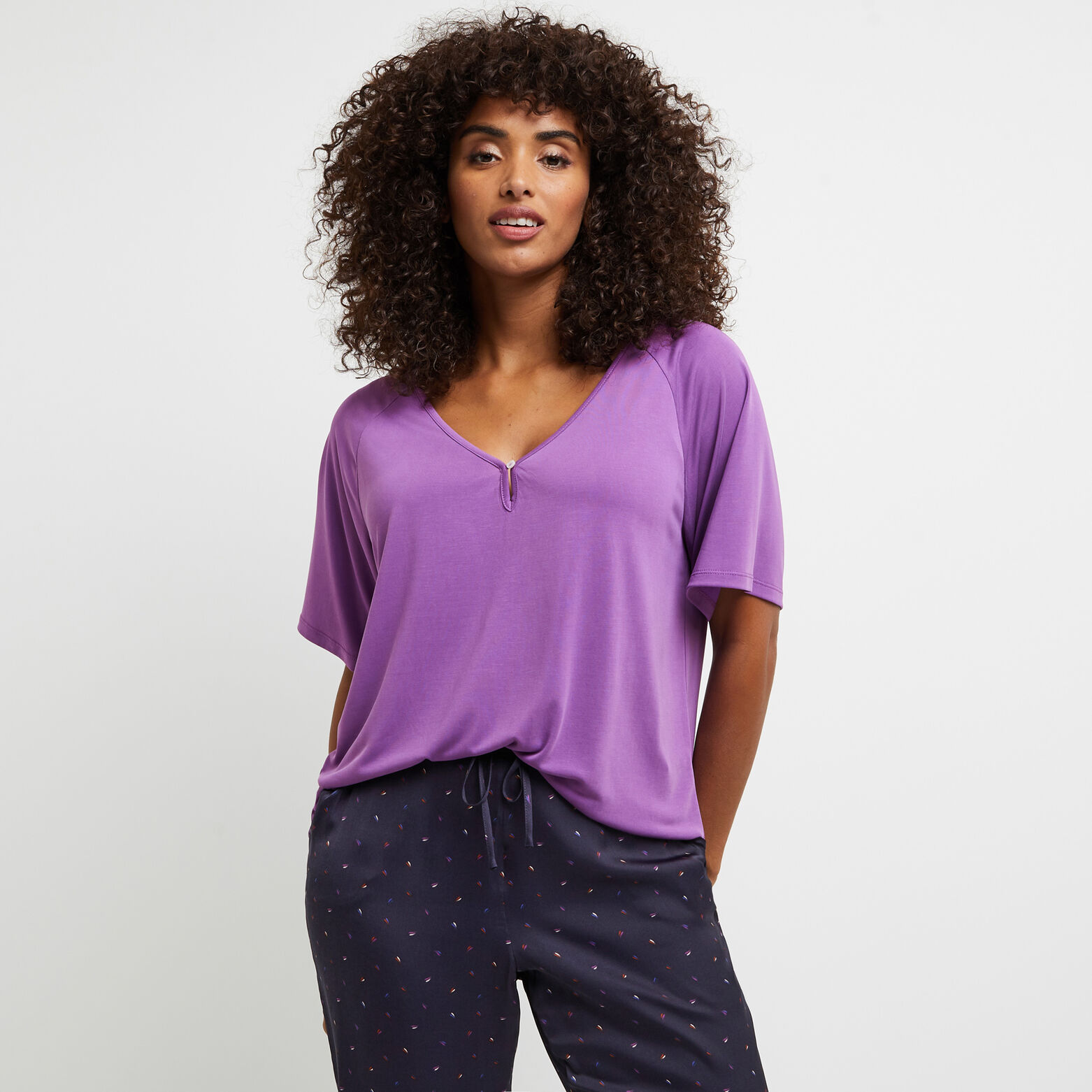 CLEM TEE-SHIRT MANCHES COURTES SATIN FUCHSIA
