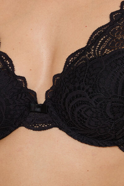 DENTELLE SOUTIEN-GORGE AMPLI FOULARD DENTELLE NOIR