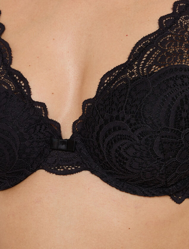 DENTELLE SOUTIEN-GORGE AMPLI FOULARD DENTELLE NOIR