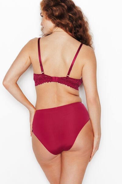 ISADORA CULOTTE HAUTE MICRO DENTELLE BORDEAUX
