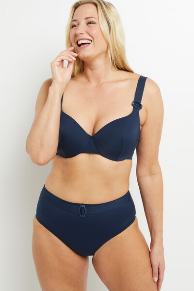 LOUISE MAILLOT DE BAIN CULOTTE HAUTE MARINE