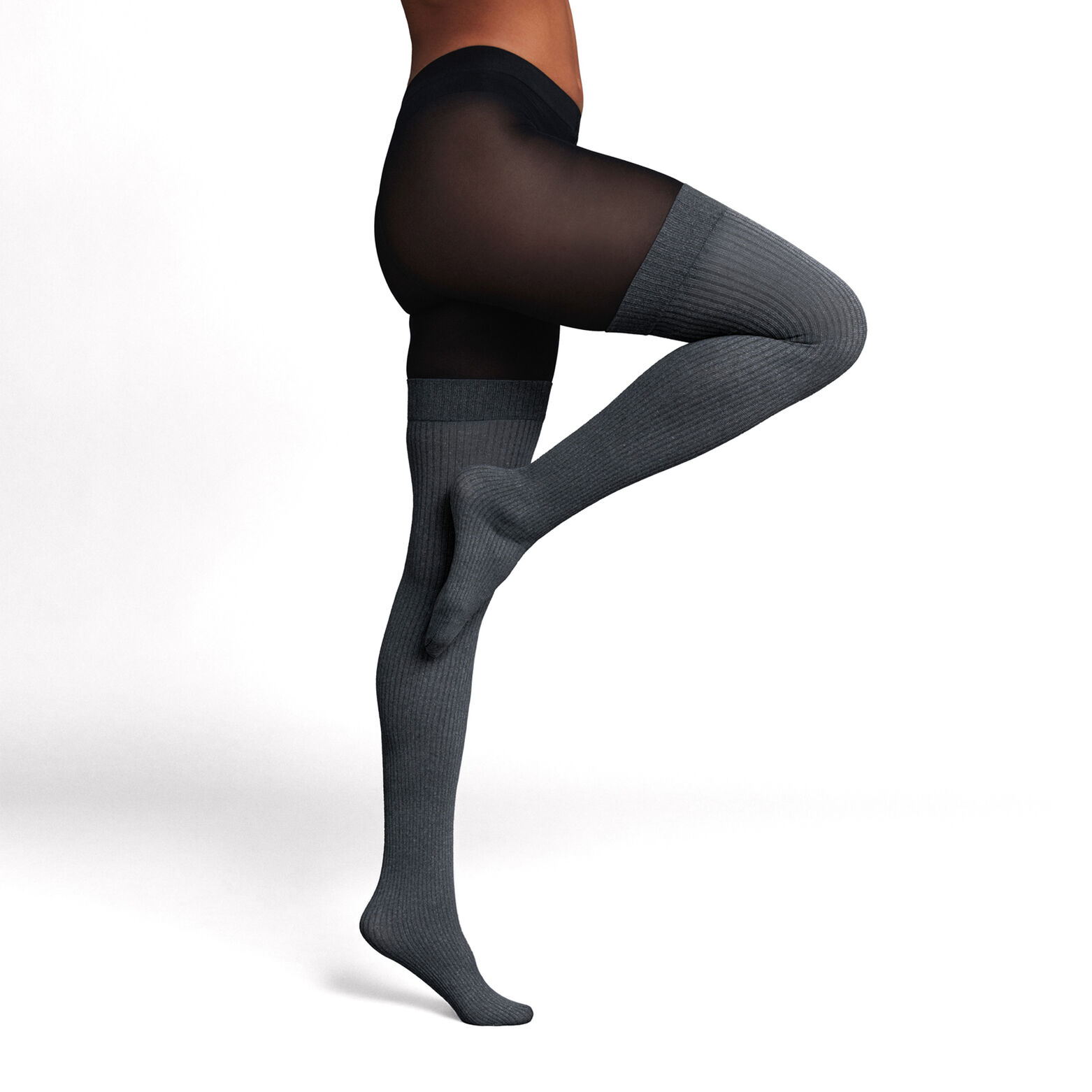 JERSEY COLLANT EFFET CHAUSSETTES MULTICO NOIR