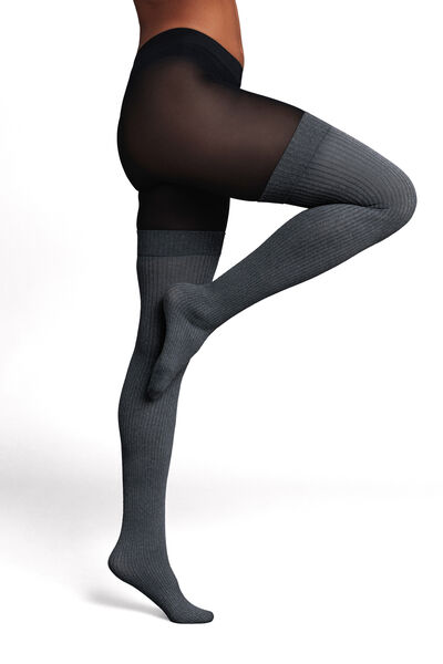 COLLANT EFFET CHAUSSETTES MULTICO NOIR