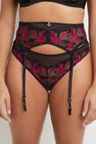 BETTY SERRE-TAILLE TULLE BRODE MULTICO NOIR