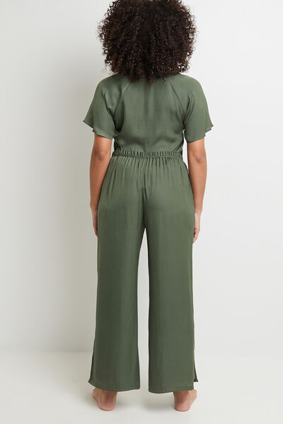 CARAMEL PANTALON LARGE  SATIN KAKI