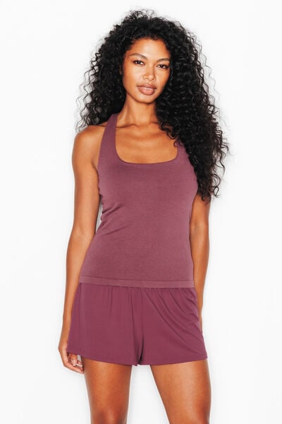TOP BRASSIERE INTEGREE BORDEAUX