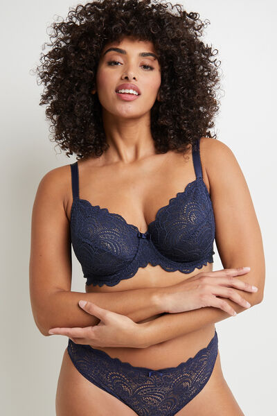 DENTELLE SOUTIEN-GORGE EMBOITANT MARINE