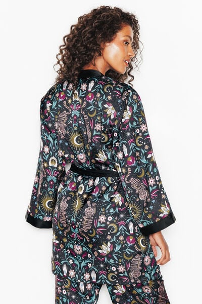 KIMONO DOUBLE FOURRURE MULTICO NOIR