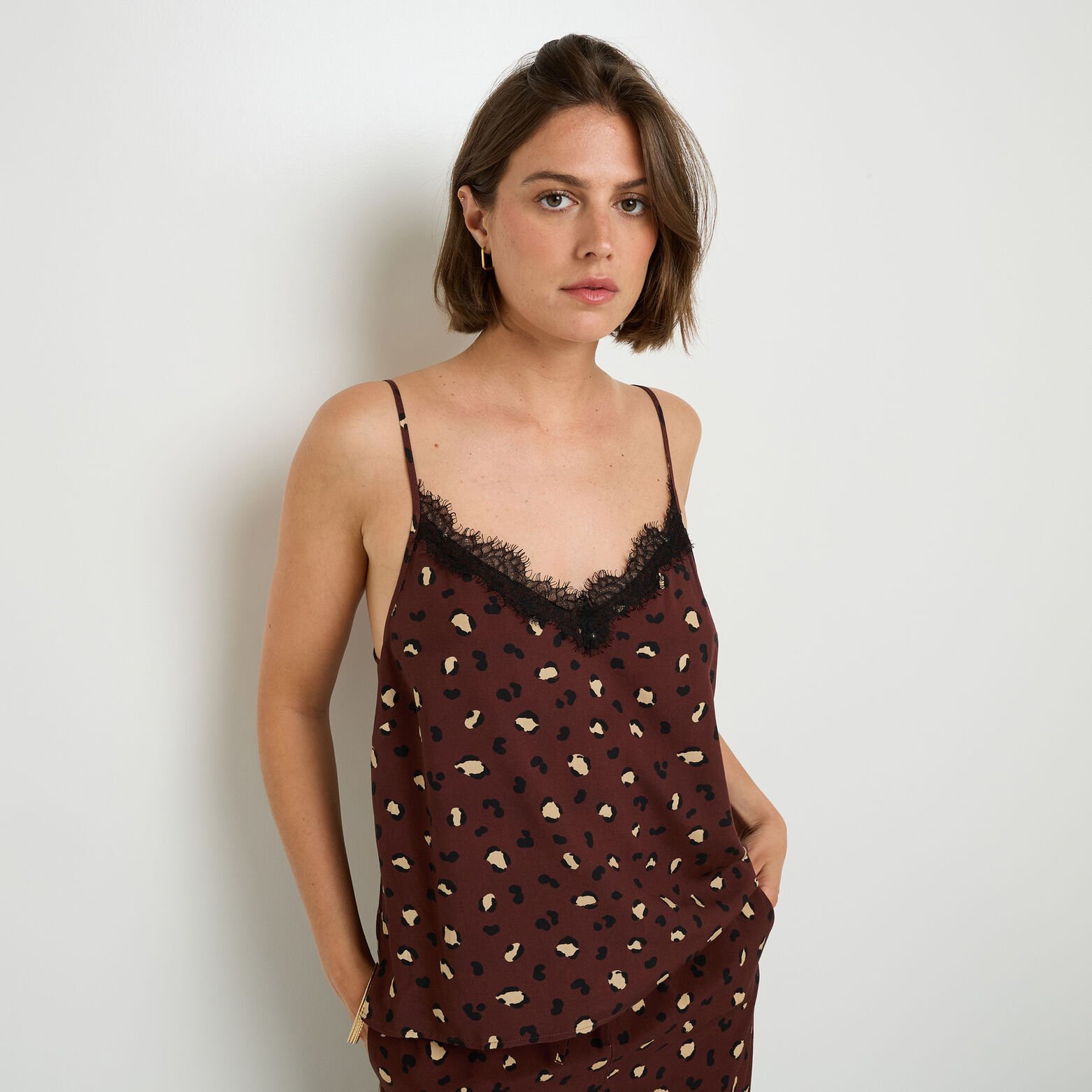 HAYA TOP MULTICO MARRON