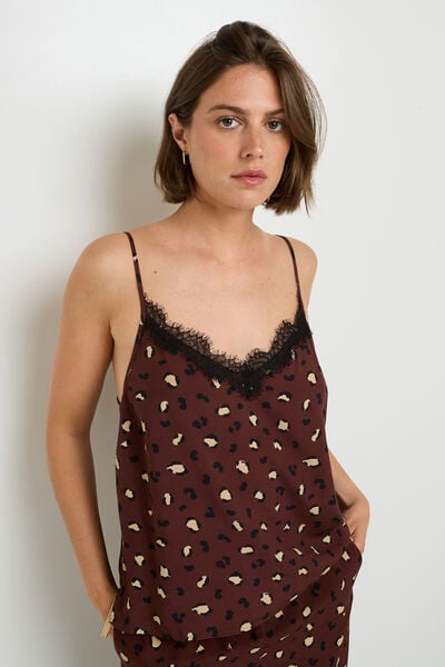 TOP MULTICO MARRON