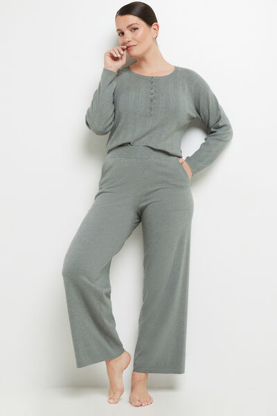 CAFE PANTALON LARGE VISCOSE KAKI