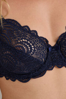 DENTELLE SOUTIEN-GORGE EMBOITANT DENTELLE MARINE